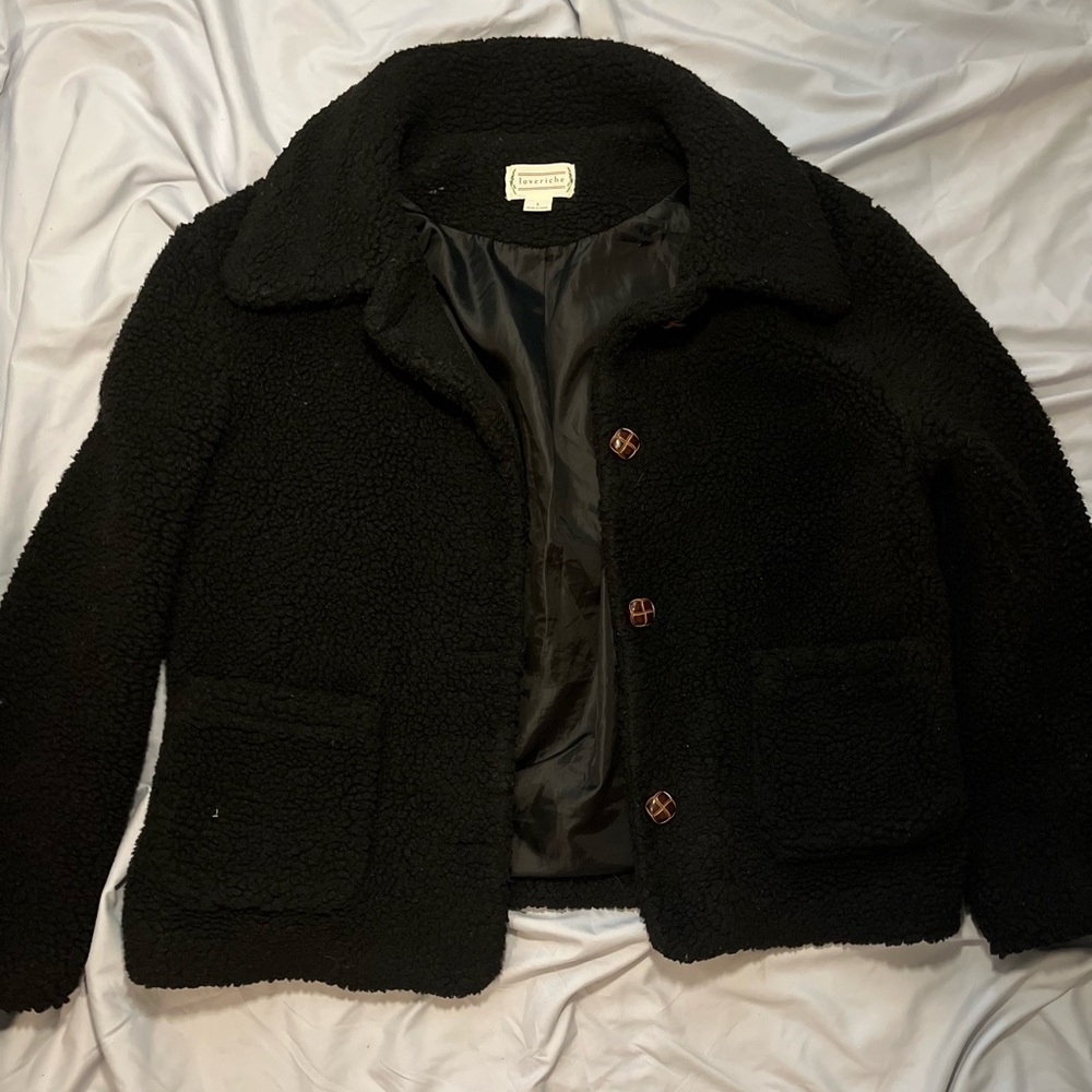 Love Riche Black Sherpa Jacket